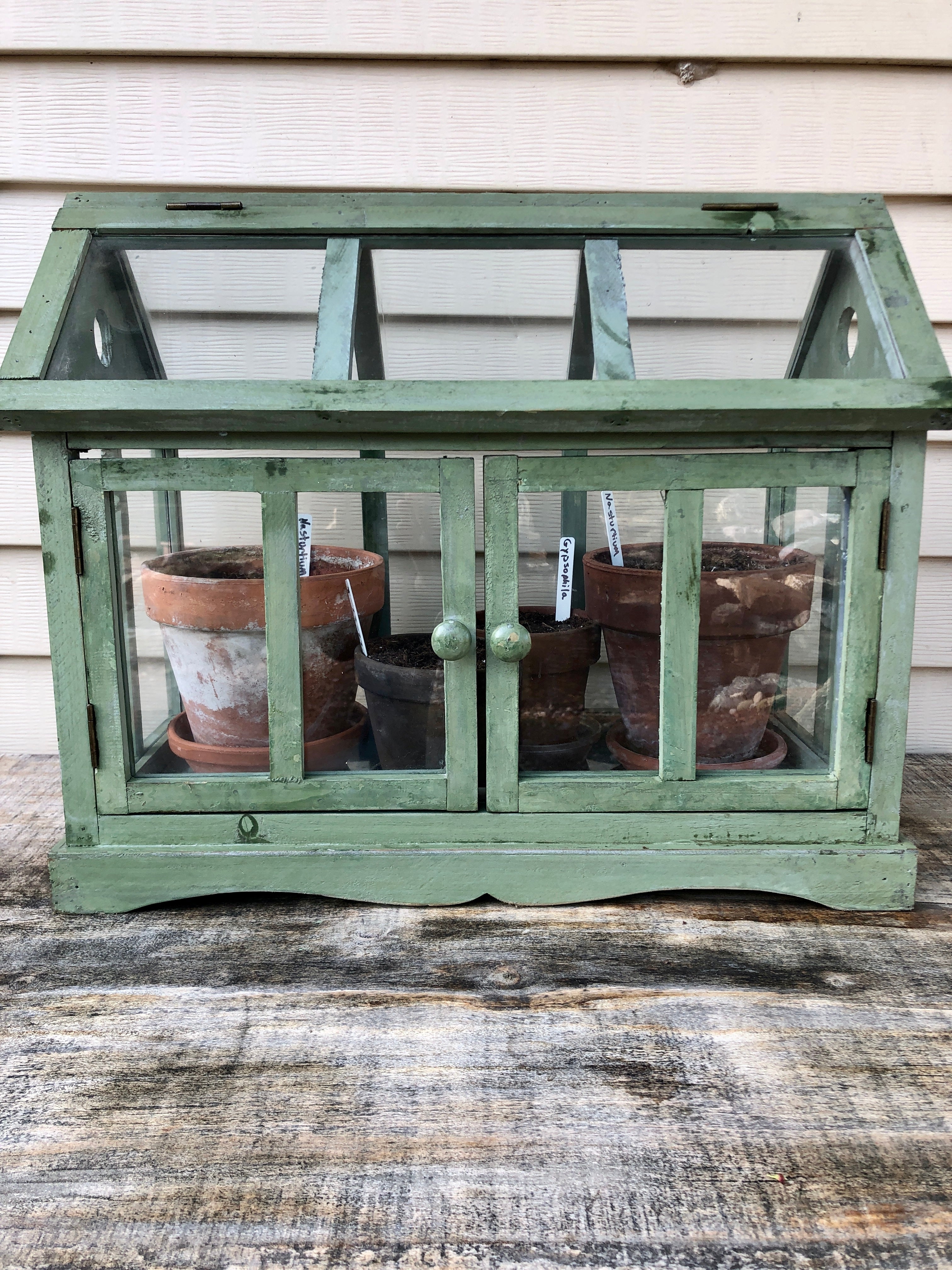 Vintage-Style Greenhouses and Terra Cotta Pots