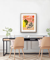 Add beauty to your interior with this original mixed media painting on paper by artist RH Zondag. Title: "Art Nouveau - Peonies in a Ginger Jar.