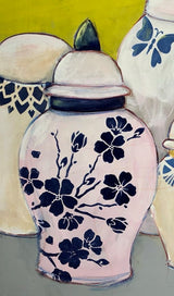 Detail from "Ginger Jars." An original painting by artist RH Zondag. Acrylic on board measuring 20 inches tall by 30 inches wide. Gallery wrapped and ready to hang in your home.