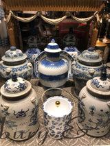 A photo from Charleston, South Carolina showing a collection of ginger jars. 