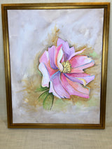Pink Flower Study. An Original Painting.