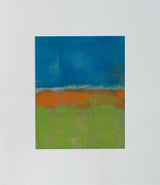 Color Block Landscape Blue Orange Green Monoprint