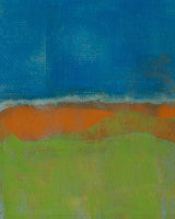 Color Block Landscape Blue Orange Green Monoprint