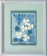 Delft Flowers Series Composition 1 Hand Sewn Mixed Media Collage