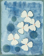 Delft Flowers Series Composition 1 Hand Sewn Mixed Media Collage