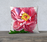 Electric Pink Peony 22" x 22" Pillow Case