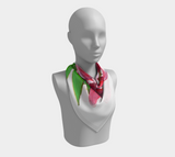 Electric Pink Peony Square Scarf