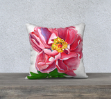 Electric Pink Peony 18" x 18" Pillow Case