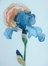 Art Nouveau Inspired Blue Iris Print by Artist RH Zondag