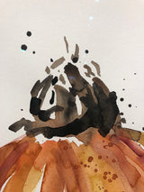 Garden Triptych, Large Scale Watercolor Coneflowers