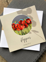 Greeting cards by RH Zondag Studio.  Square "Poppies" note cards. Perfect for any occasion! 