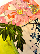 Art Nouveau - Peonies in a Ginger Jar.  Mixed Media on Paper by Artist RH Zondag.