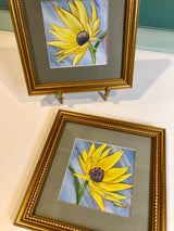 Pair of Sunflowers, Original, Framed Paintings