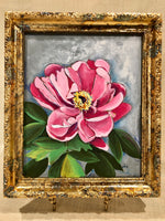 Pink Peony in a Gilded Frame by artist RH Zondag. Measuring approximately 12 inches by 10 inches.