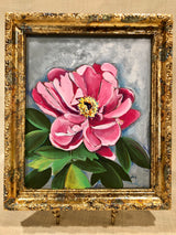 Pink Peony in a Gilded Frame by artist RH Zondag. Measuring approximately 12 inches by 10 inches.