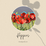 Square Poppies Notecard 5 inch by 5 inch blank note cards.  Send a note to someone you love today!