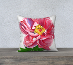 Electric Pink Peony 18" x 18" Pillow Case