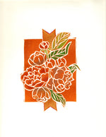 Hand-Colored Limited Edition Linocut Print by Artist RH Zondag.  This unique Peony Bouquet print fits perfectly in any art collection.  Printed on archival paper.  Ships unframed.